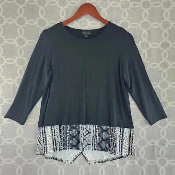 J. Jill Wearever Black Wrap back‎ Long Sleeve Blouse S/P - Picture 1 of 10